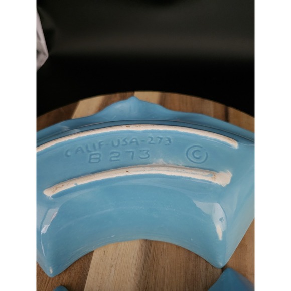 Set Of 2 Vintage California Pottery Lazy Susan Serving Bowls #B273 - Picture 6 of 9